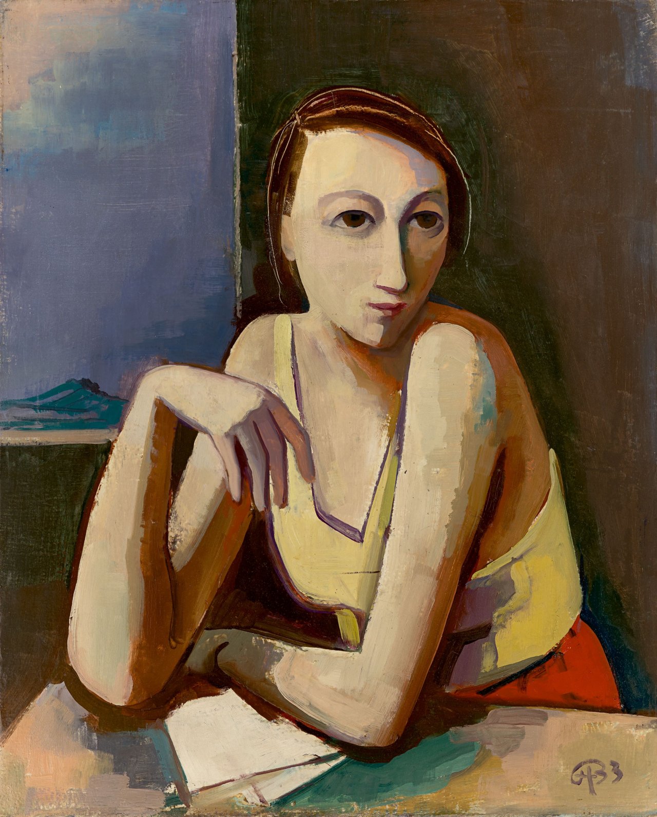 This picture shows the following artwork: Karl Hofer. “Mädchen am Tisch“. 1933.