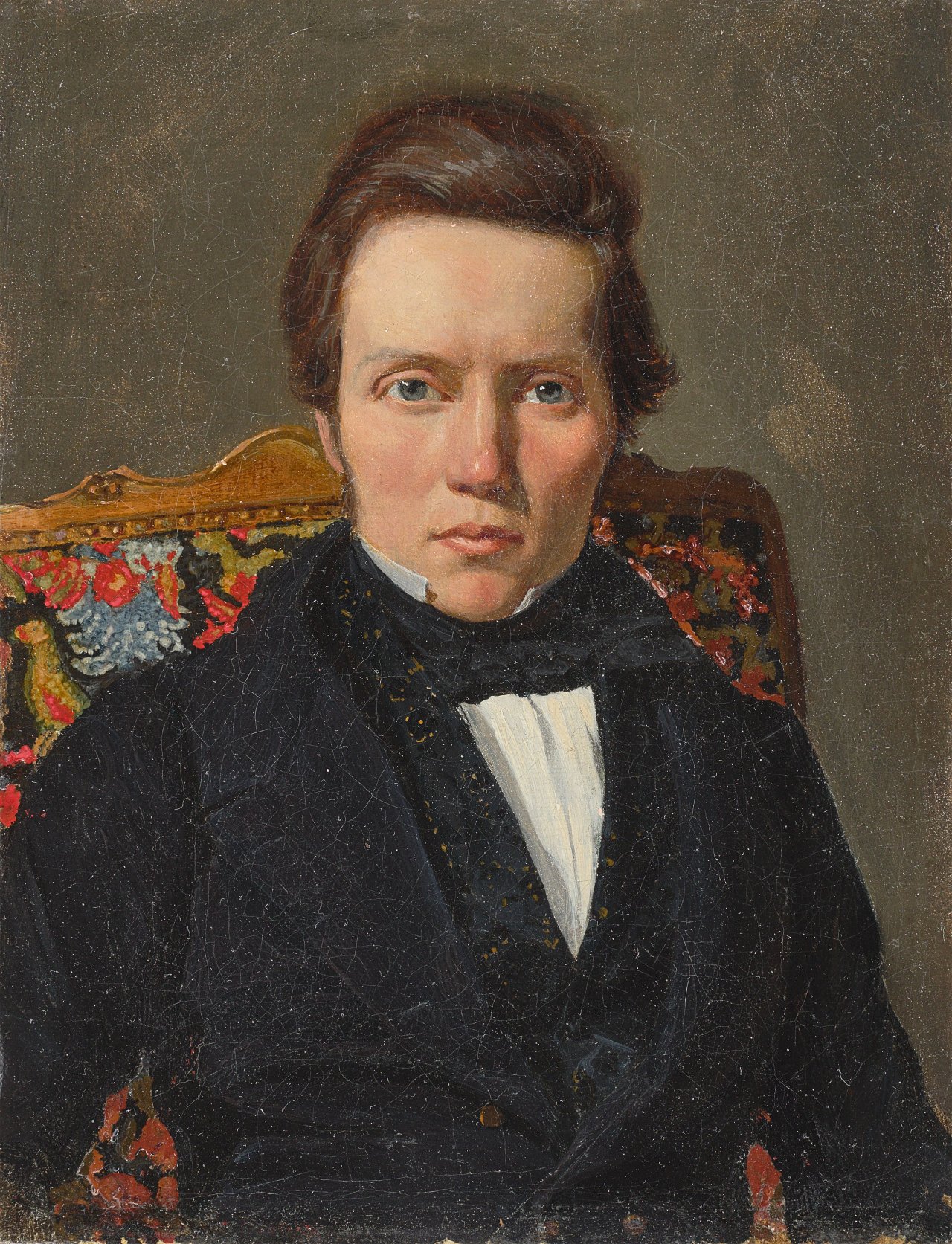 Auf diesem Bild ist das folgende Kunstwerk zu sehen: Christian Albrecht Jensen. Porträt eines Herren und Porträt einer Dame. Um 1830.