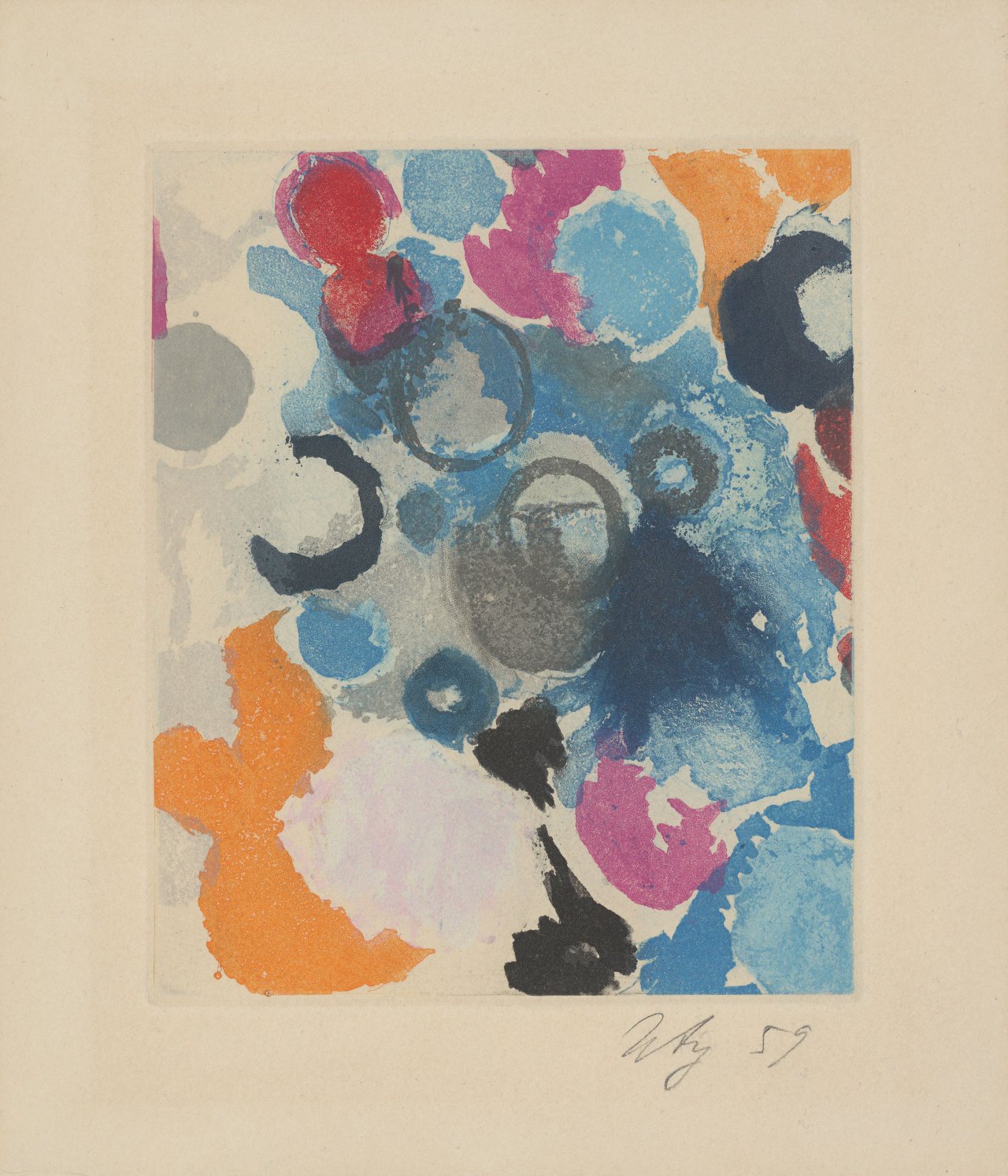 Auf diesem Bild ist das folgende Kunstwerk zu sehen: Ernst Wilhelm Nay. Ohne Titel. 1959/60.