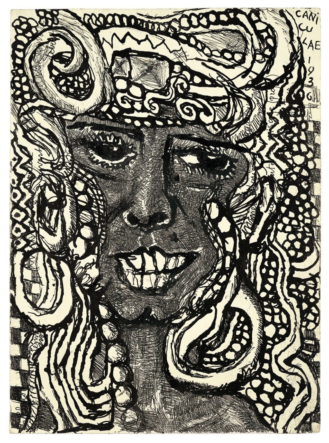 Auf diesem Bild ist das folgende Kunstwerk zu sehen: Louis Soutter. „Caniculae“. 1936.