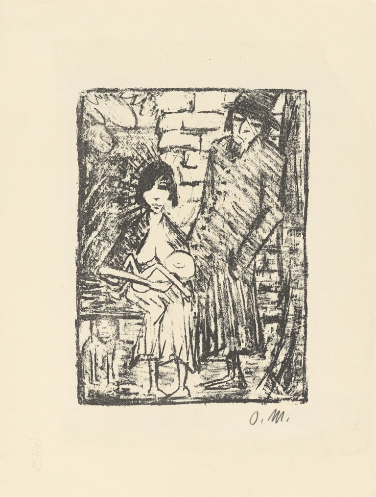 Auf diesem Bild ist das folgende Kunstwerk zu sehen: Otto Mueller. „Polnische Familie“. 1920-1921.