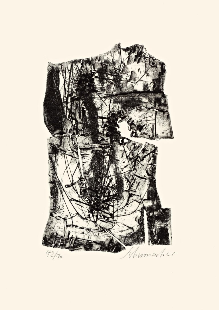 Auf diesem Bild ist das folgende Kunstwerk zu sehen: Emil Schumacher. „Atischa“. 1959.