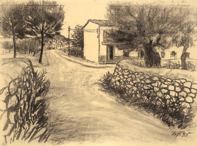 Auf diesem Bild ist das folgende Kunstwerk zu sehen: Werner Heldt. „Strasse auf Mallorca“. 1935.