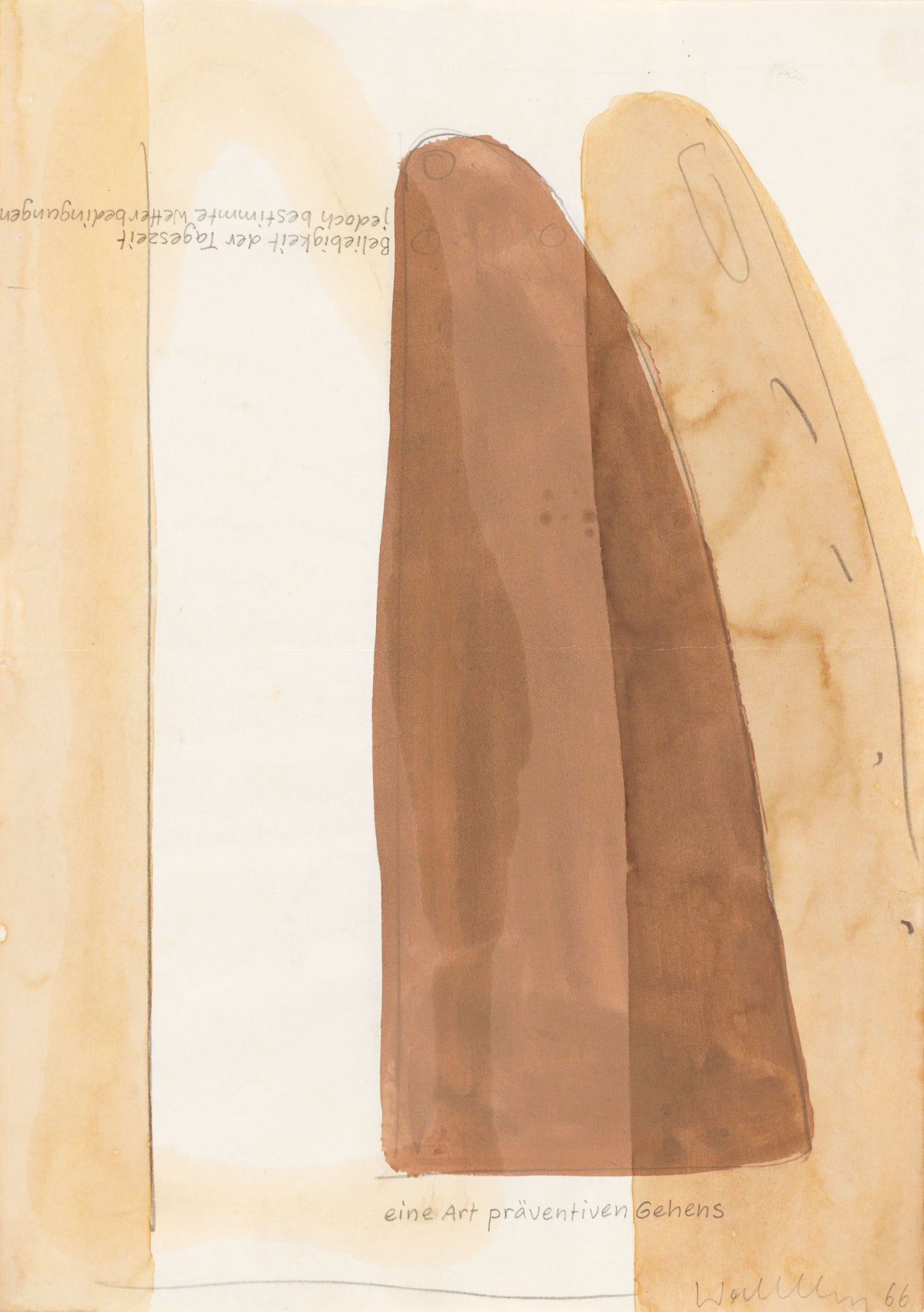 This picture shows the following artwork: Franz Erhard Walther. Werkzeichnung (eine Art präventiven Gehens). 1966.