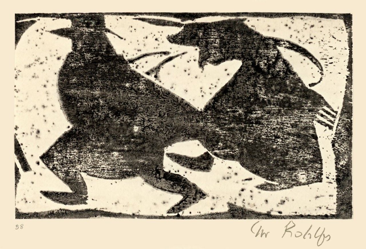 Auf diesem Bild ist das folgende Kunstwerk zu sehen: Christian Rohlfs. „Spaziergänger (Ehepaar)“. 1921.
