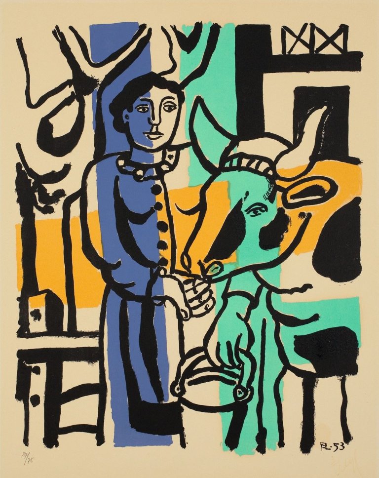 Auf diesem Bild ist das folgende Kunstwerk zu sehen: Fernand Léger. „La vachère“. 1953.