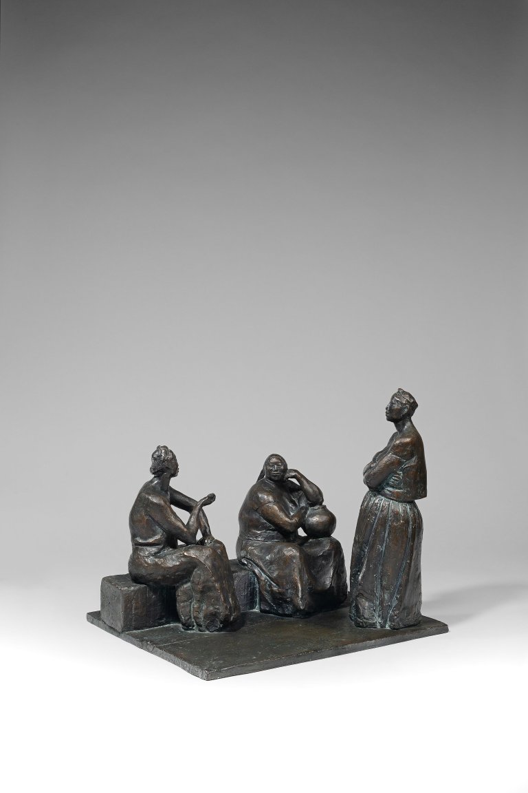 Auf diesem Bild ist das folgende Kunstwerk zu sehen: Francisco Zúñiga. „Juchitecas en conversación“. 1985.