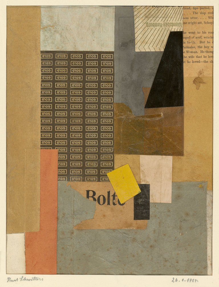 Auf diesem Bild ist das folgende Kunstwerk zu sehen: Kurt Schwitters. „für Herrn Dr. Bode“. 1924.