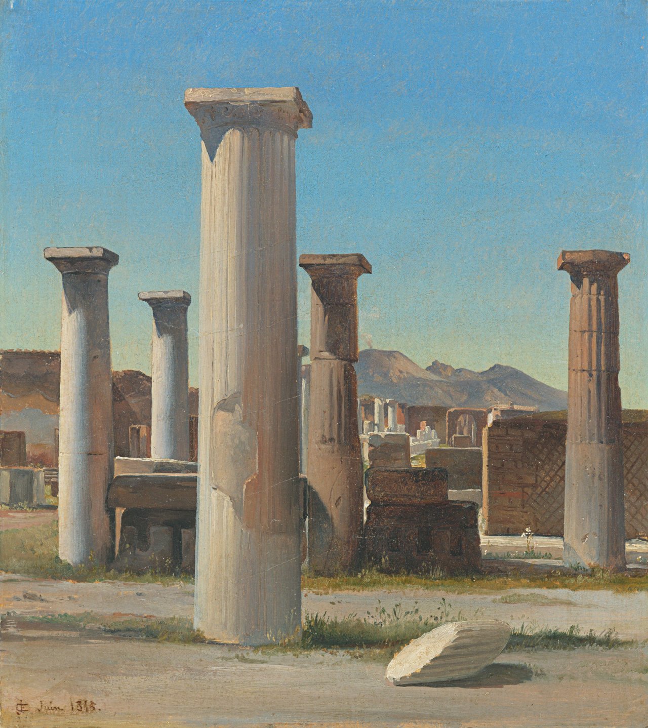Auf diesem Bild ist das folgende Kunstwerk zu sehen: Carl Georg Enslen. Die Ruinen von Pompeji. 1845.