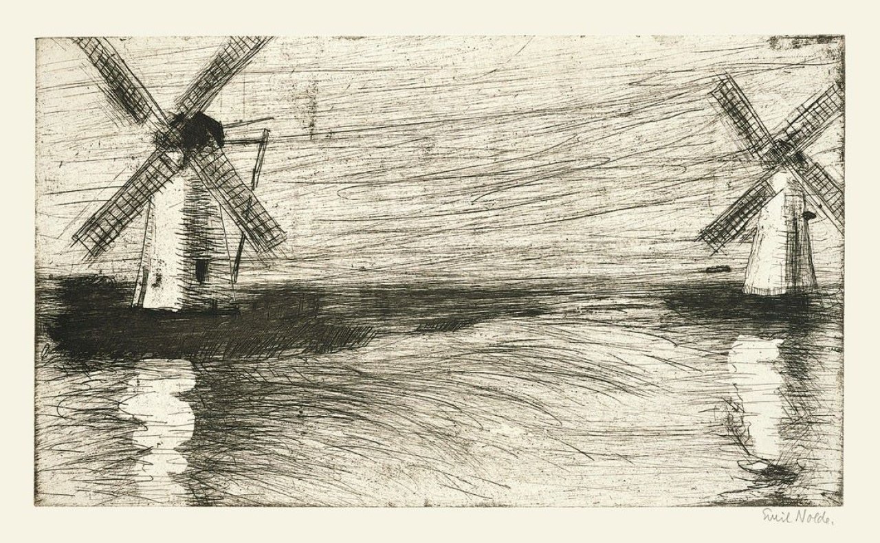 This picture shows the following artwork: Emil Nolde. „Mühlen“. 1922.