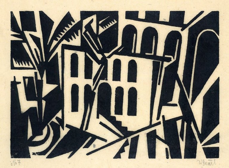 Auf diesem Bild ist das folgende Kunstwerk zu sehen: Walter Dexel. „Apollotheater“. 1917.