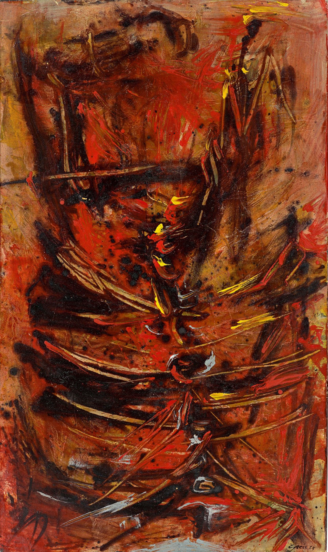 Auf diesem Bild ist das folgende Kunstwerk zu sehen: Otto Greis. “Dynastie“. 1955.