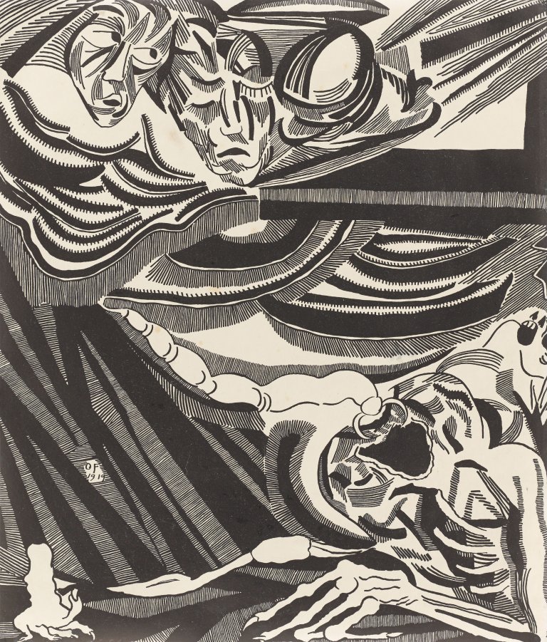 Auf diesem Bild ist das folgende Kunstwerk zu sehen: Otto Freundlich. Aus: „Die Zeichen“. 1919.