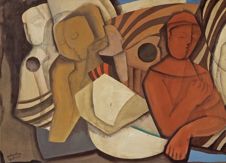 Auf diesem Bild ist das folgende Kunstwerk zu sehen: Béla Kádár. Komposition mit Figuren. 1920er Jahre.