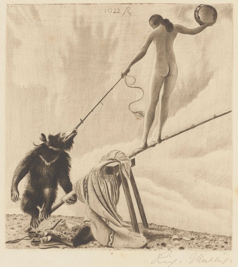 Auf diesem Bild ist das folgende Kunstwerk zu sehen: Richard Müller. „Auf der Schaukel“. 1922.