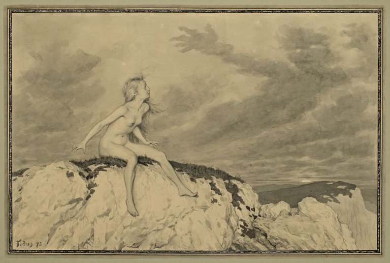 Auf diesem Bild ist das folgende Kunstwerk zu sehen:  Fidus (d.i. Höppener, Hugo). „Der Wolkenmann“. 1893.