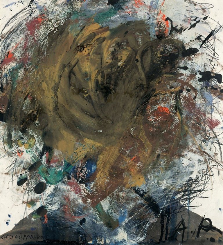 Auf diesem Bild ist das folgende Kunstwerk zu sehen: Arnulf Rainer. „Gestrüppdekor“. 1990.