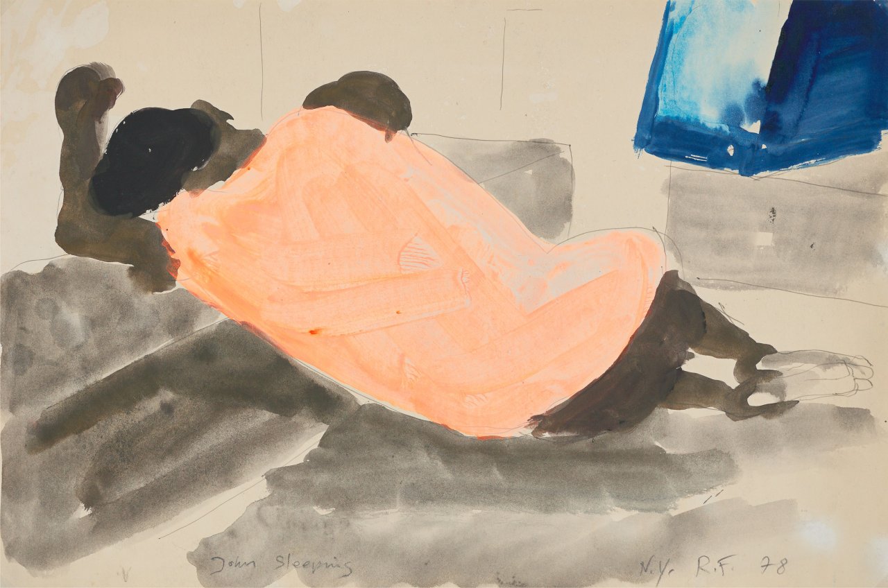 This picture shows the following artwork: Rainer Fetting. ”John sleeping”. 1978.
