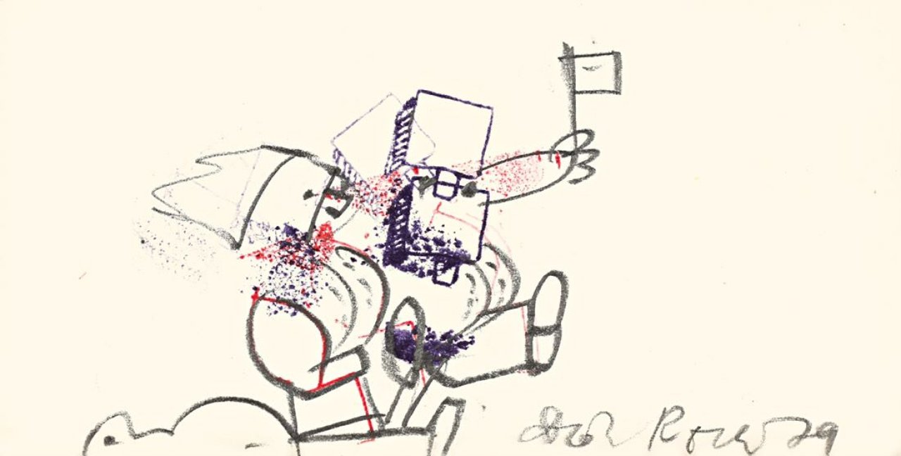 Auf diesem Bild ist das folgende Kunstwerk zu sehen: Dieter Roth. Ohne Titel (Restaurant Exil). 1979.
