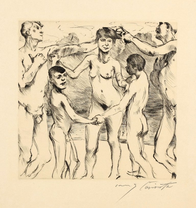 This picture shows the following artwork: Lovis Corinth. „Tanzende am Strande“. 1917.