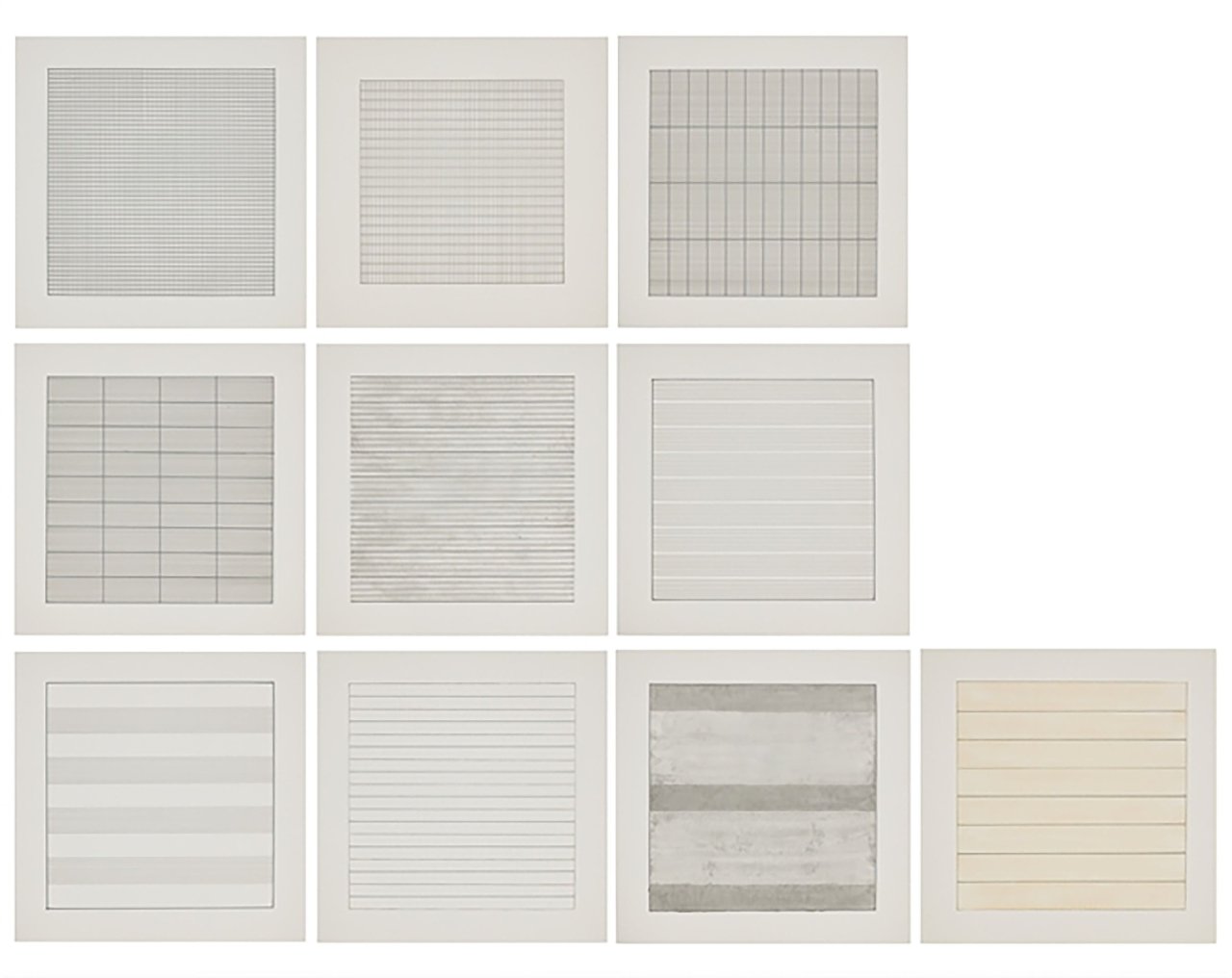 Auf diesem Bild ist das folgende Kunstwerk zu sehen: Agnes Martin. „Agnes Martin - Paintings and Drawings 1974-1990“. 1991.