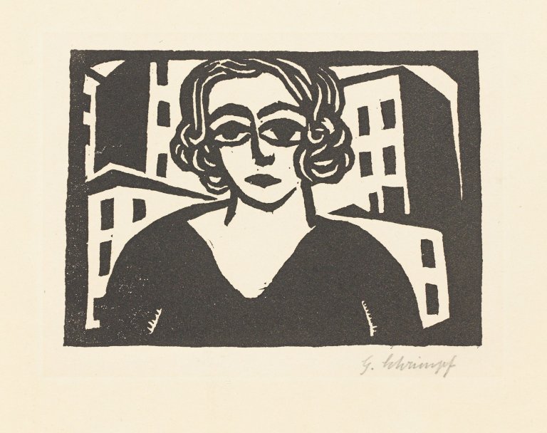 Auf diesem Bild ist das folgende Kunstwerk zu sehen: Georg Schrimpf. Bildnis Maria Uhden. 1918.