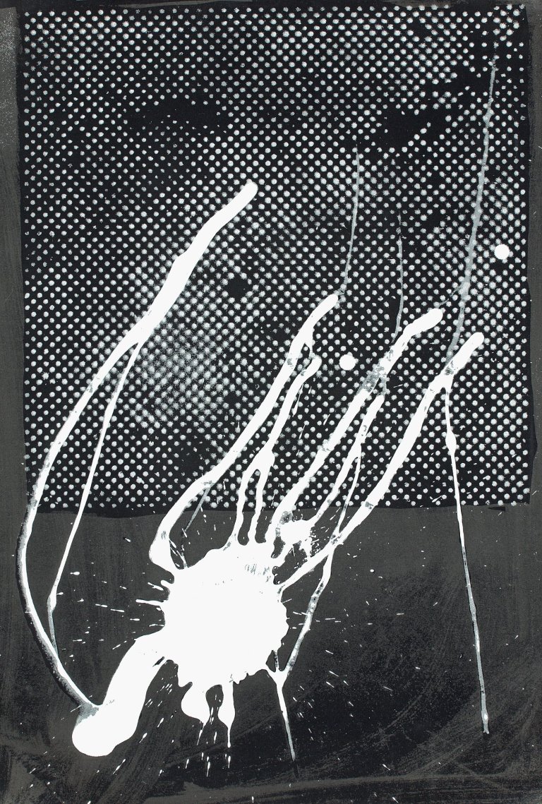 Auf diesem Bild ist das folgende Kunstwerk zu sehen: Sigmar Polke. „Ohne Titel“. 1989.