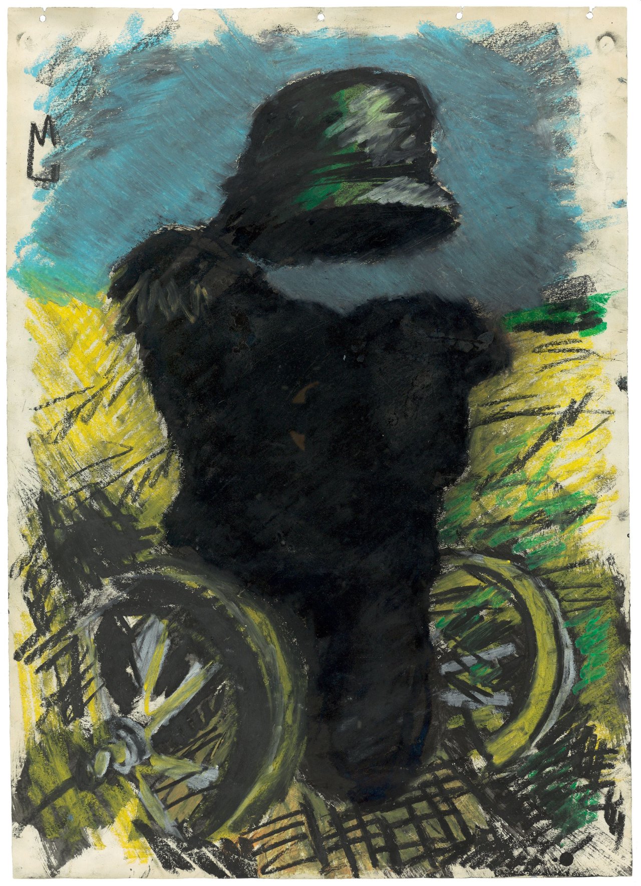 Auf diesem Bild ist das folgende Kunstwerk zu sehen: Markus Lüpertz. Ohne Titel (deutsches Motiv). Ca. 1974.