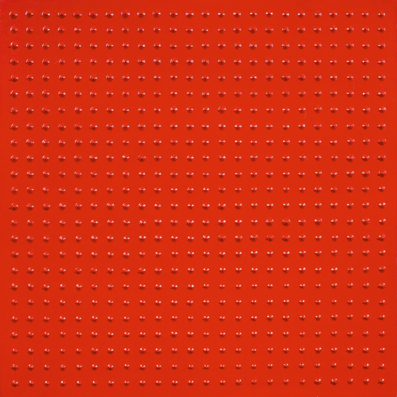 Auf diesem Bild ist das folgende Kunstwerk zu sehen: Bernard Aubertin. „Monochrome rouge N°00“. 1991.