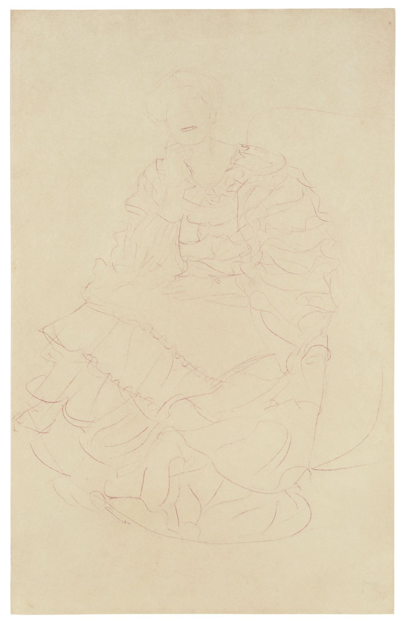 Auf diesem Bild ist das folgende Kunstwerk zu sehen: Gustav Klimt. „Magda Mautner-Markhoff (Studie)“. 1904/05.