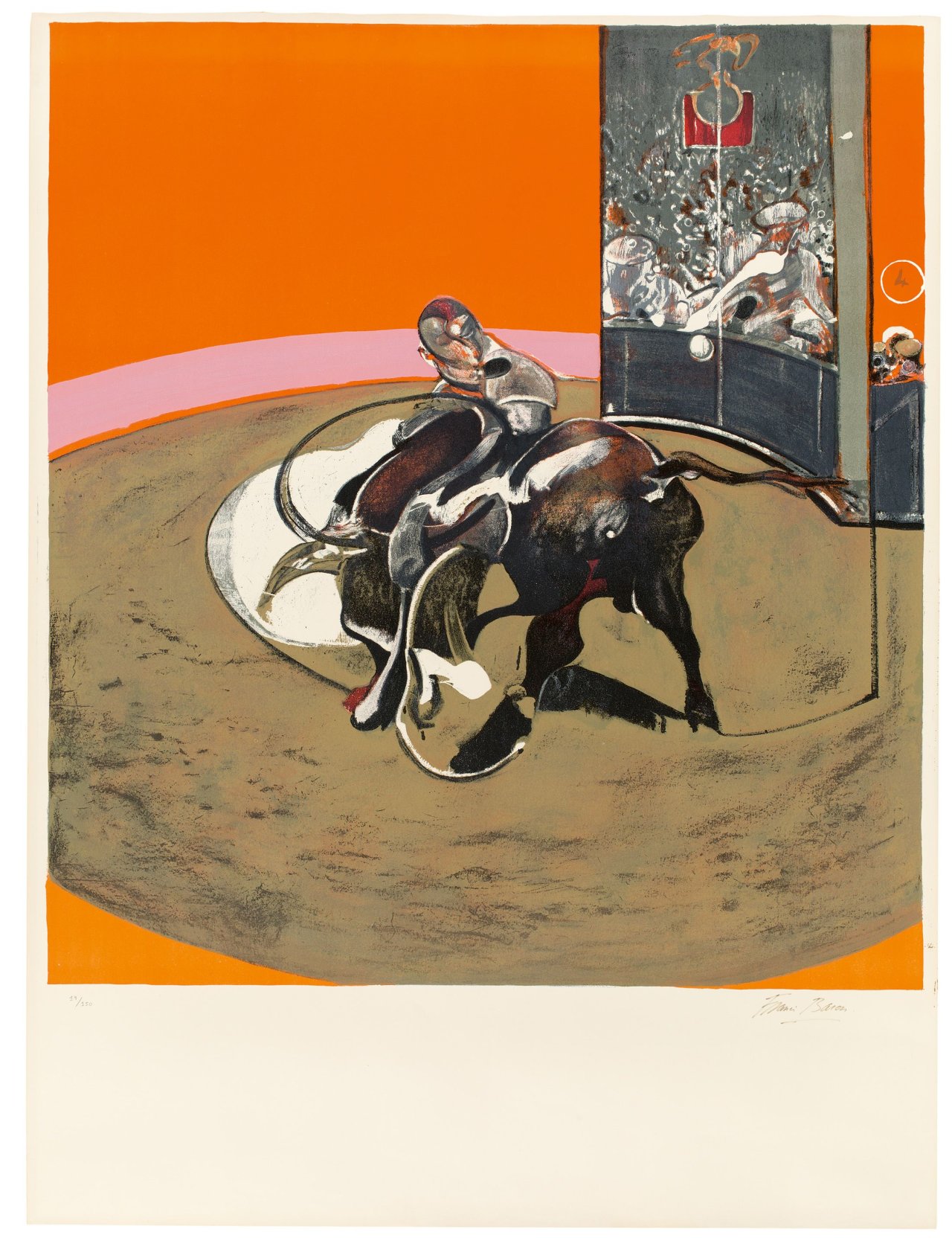 Auf diesem Bild ist das folgende Kunstwerk zu sehen: Francis Bacon. „Étude pour une corrida“ (nach: „Study for a Bullfight No.1“, 1969). 1971.