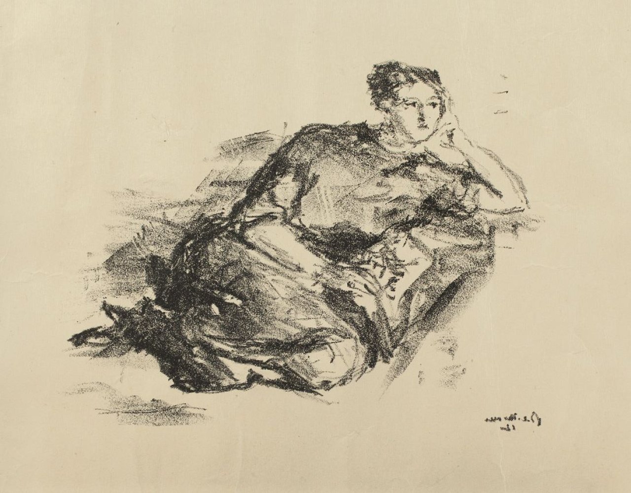 Auf diesem Bild ist das folgende Kunstwerk zu sehen: Max Beckmann. „Mink auf dem Sofa“. 1911?.