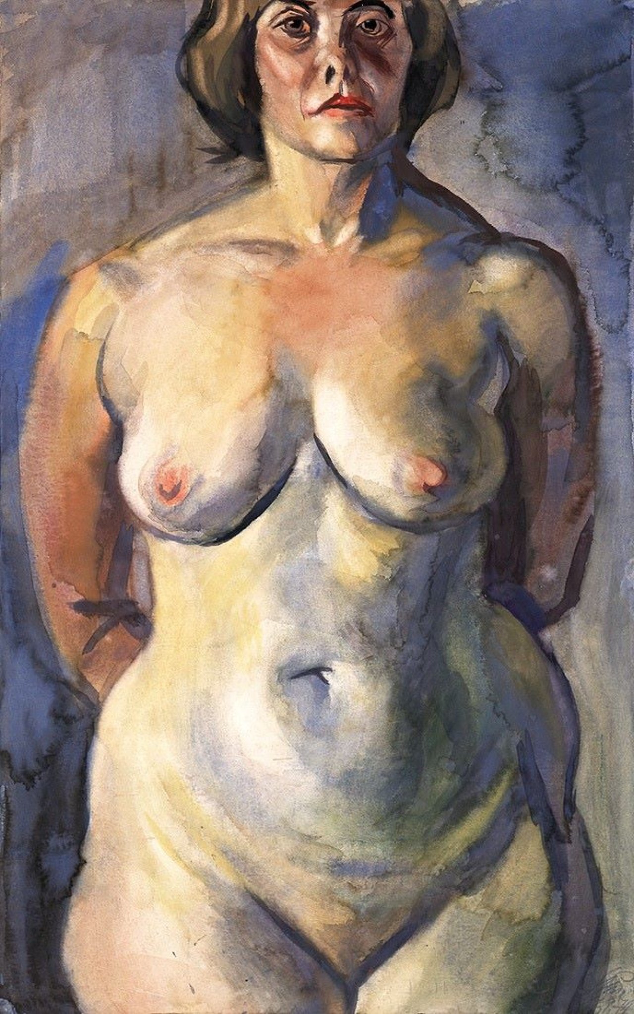 Auf diesem Bild ist das folgende Kunstwerk zu sehen: Curt Querner. Stehender weiblicher Akt. 1974.