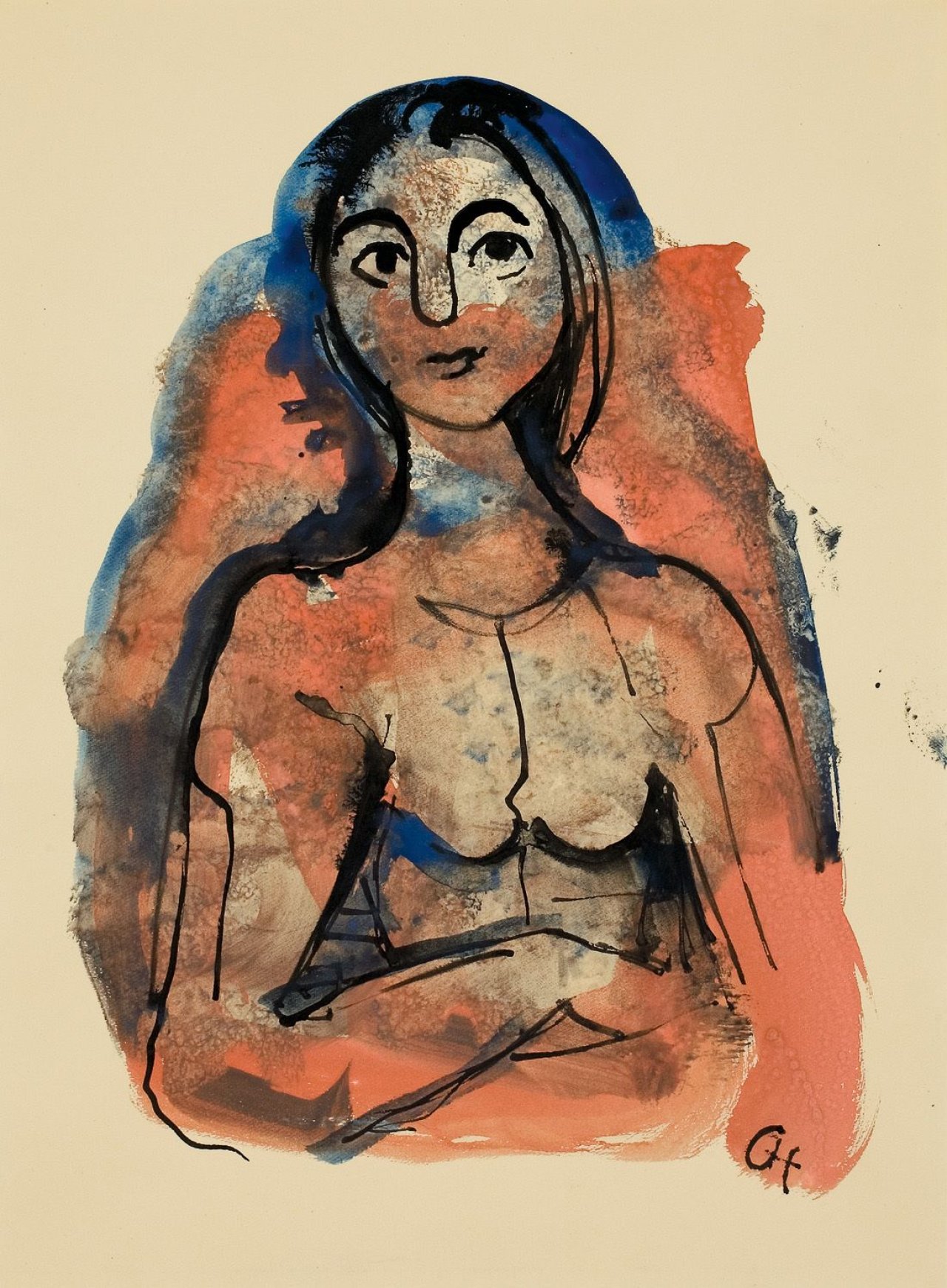 This picture shows the following artwork: Karl Hofer. Mädchenbildnis. 1940s.