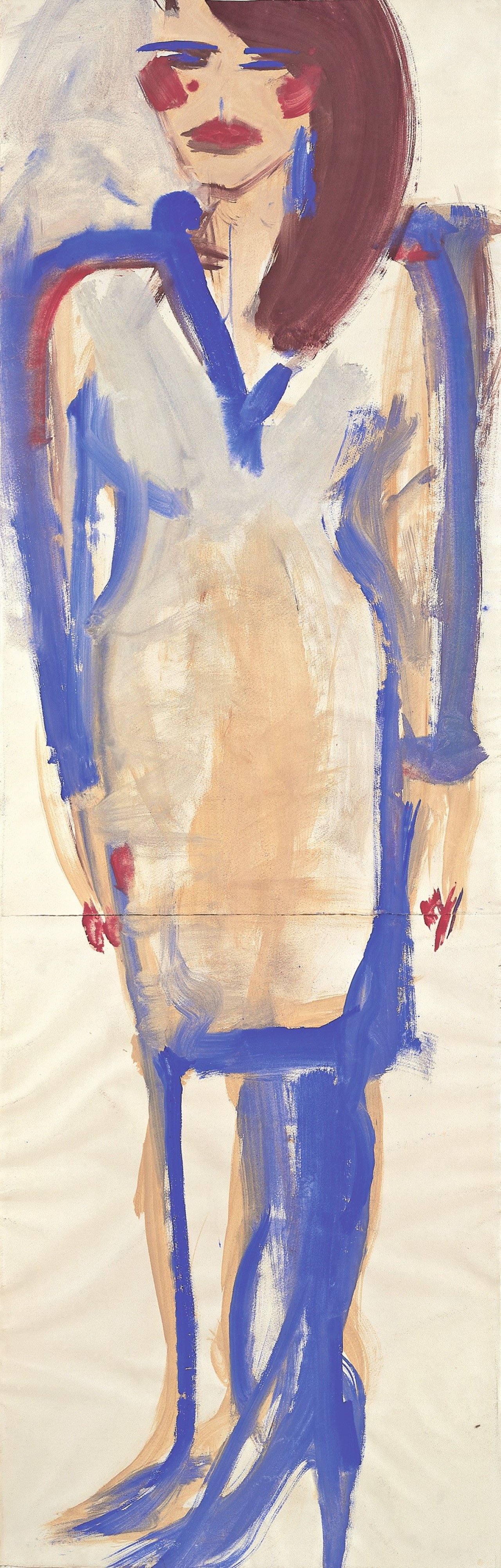 Auf diesem Bild ist das folgende Kunstwerk zu sehen: Elvira Bach. Erste Frauengestalt. 1979.