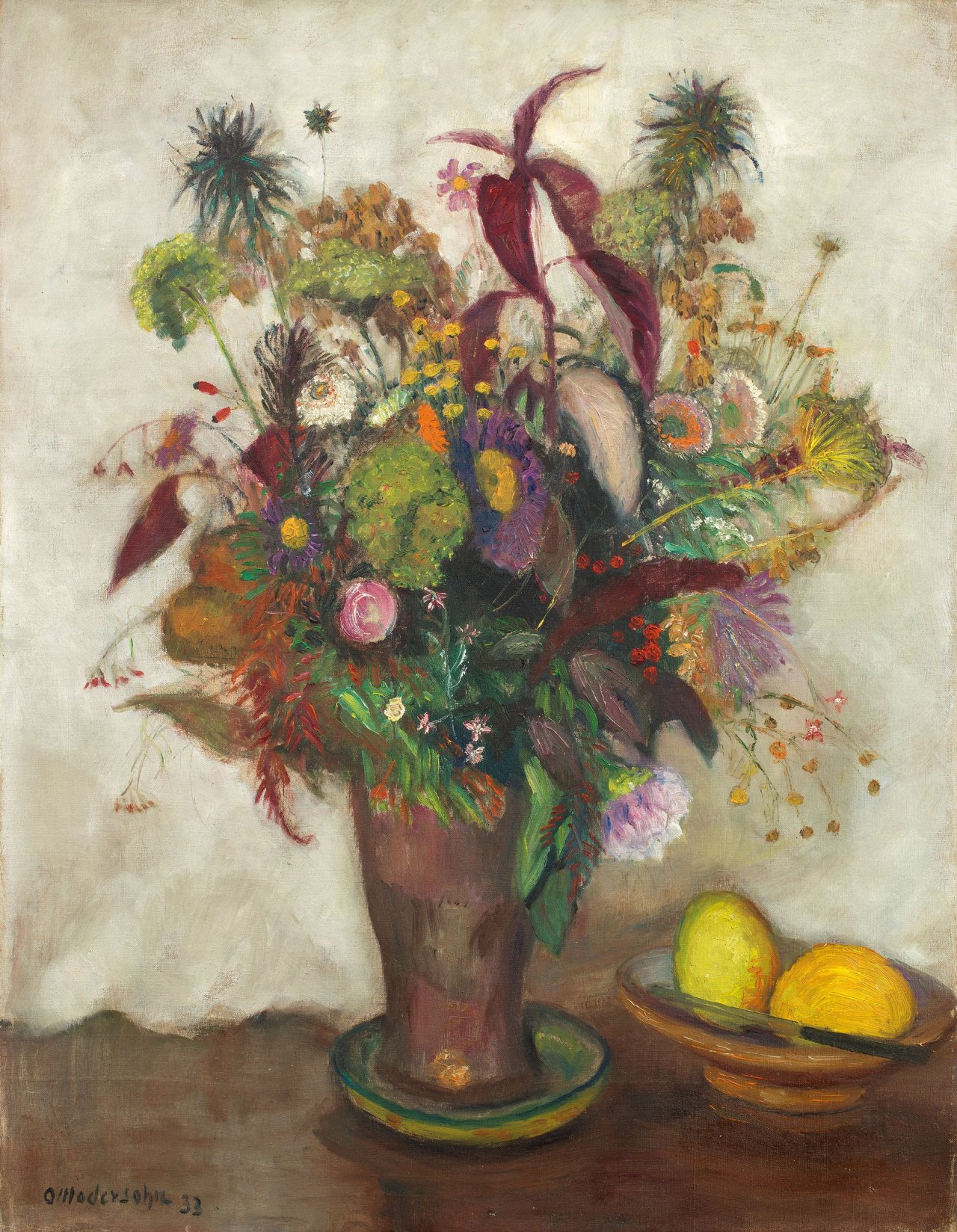 Auf diesem Bild ist das folgende Kunstwerk zu sehen: Otto Modersohn. Blumenstilleben. 1933.