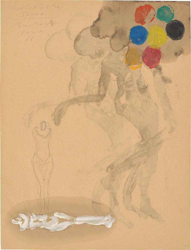Auf diesem Bild ist das folgende Kunstwerk zu sehen: Jürgen Brodwolf. „Herbstliche Szene“. 1988.