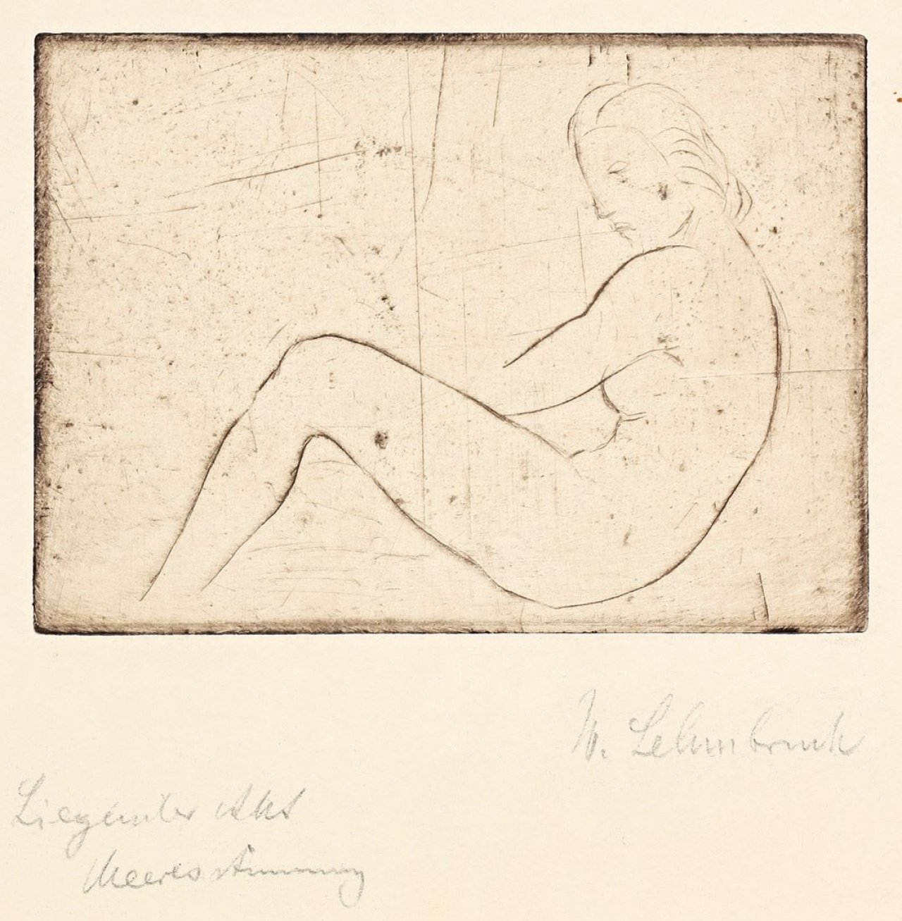 Auf diesem Bild ist das folgende Kunstwerk zu sehen: Wilhelm Lehmbruck. „Ruhendes Mädchen (Meeresstimmung)“. 1910.