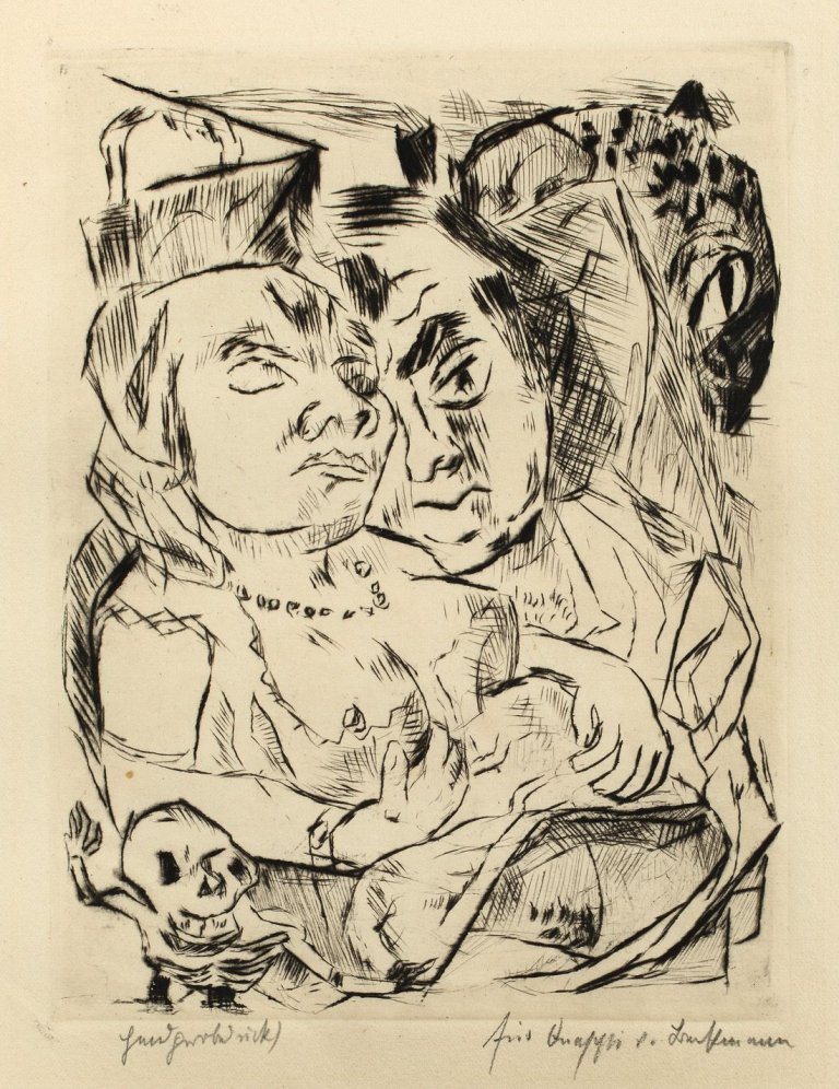 Auf diesem Bild ist das folgende Kunstwerk zu sehen: Max Beckmann. „Die Fürstin: Illustration zu Kapitel 5“. 1917.