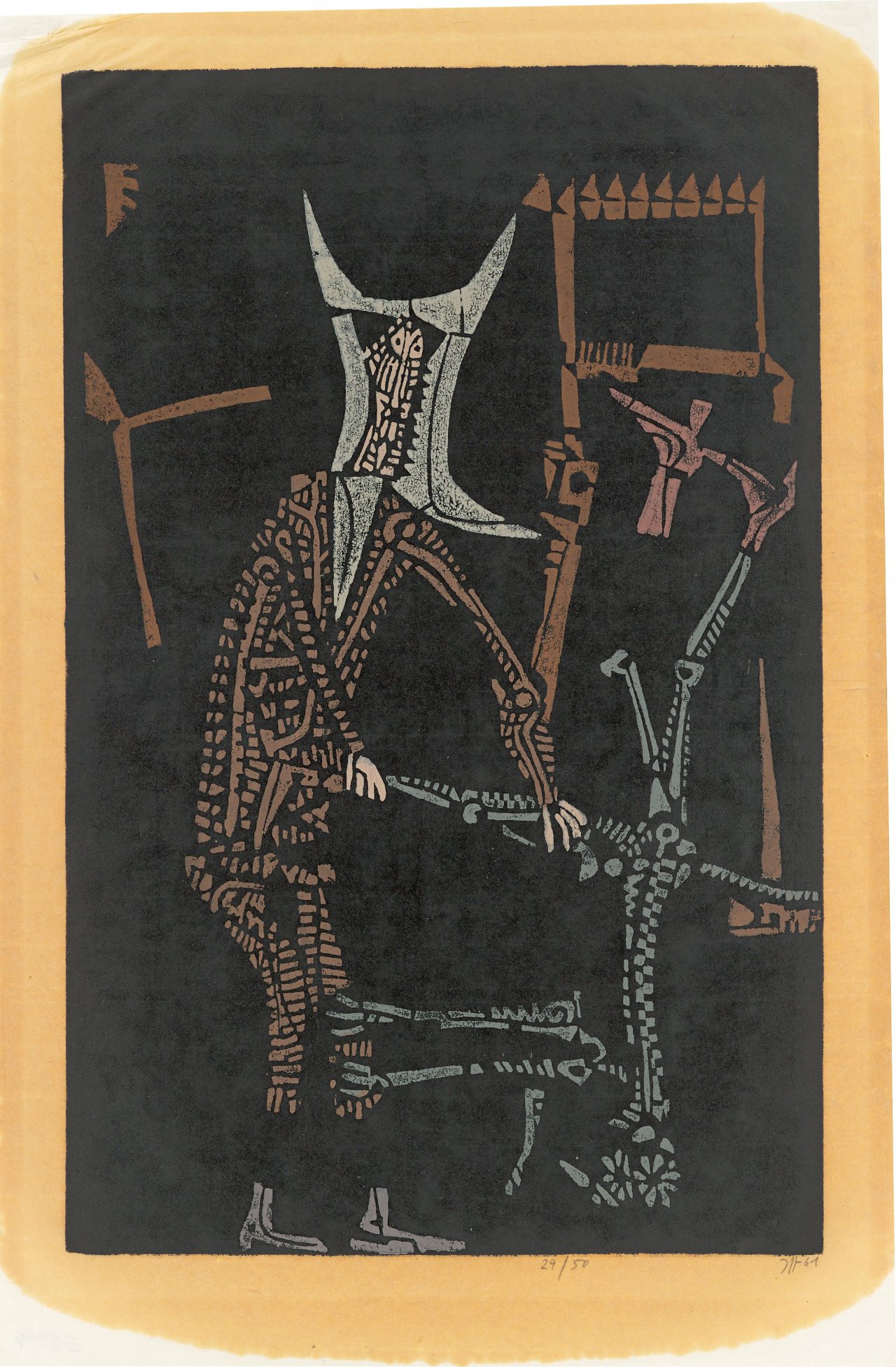 Auf diesem Bild ist das folgende Kunstwerk zu sehen: Horst Janssen. „Nonne und Lucifer“. 1961.