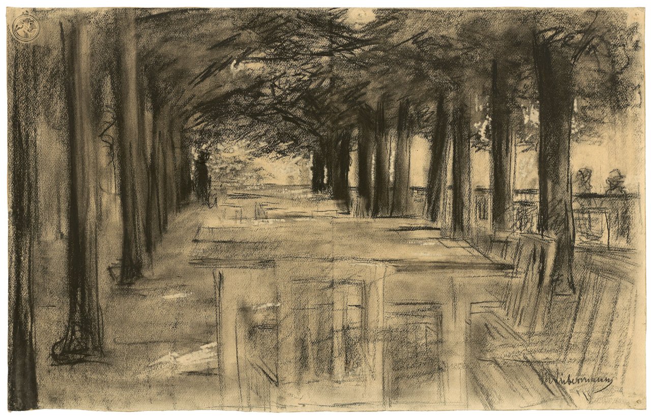 This picture shows the following artwork: Max Liebermann. The Lime Tree Terrace at the Jacobs Restaurant, Hamburg. 1902.