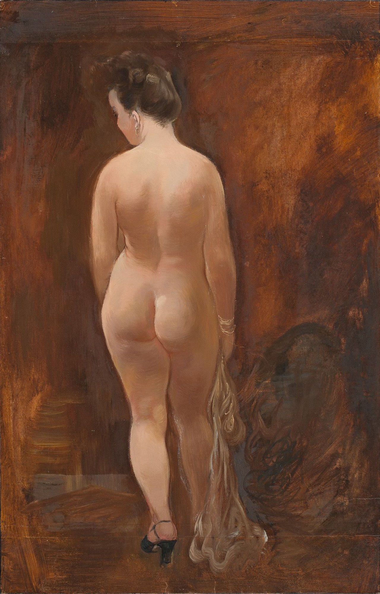 Auf diesem Bild ist das folgende Kunstwerk zu sehen: George Grosz. „Standing Female Nude“. Um 1940.