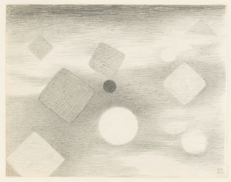 Auf diesem Bild ist das folgende Kunstwerk zu sehen: Meret Oppenheim. Sommerdunst. 1964.