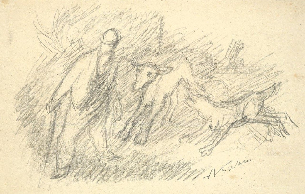 This picture shows the following artwork: Alfred Kubin. Viehtreiber.