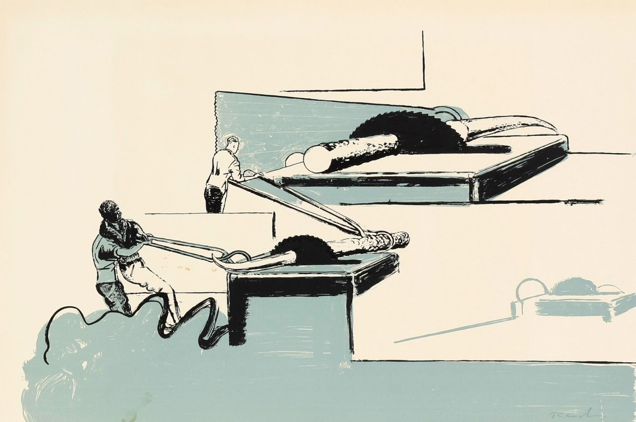 Auf diesem Bild ist das folgende Kunstwerk zu sehen: Neo Rauch. Ohne Titel. 1996.