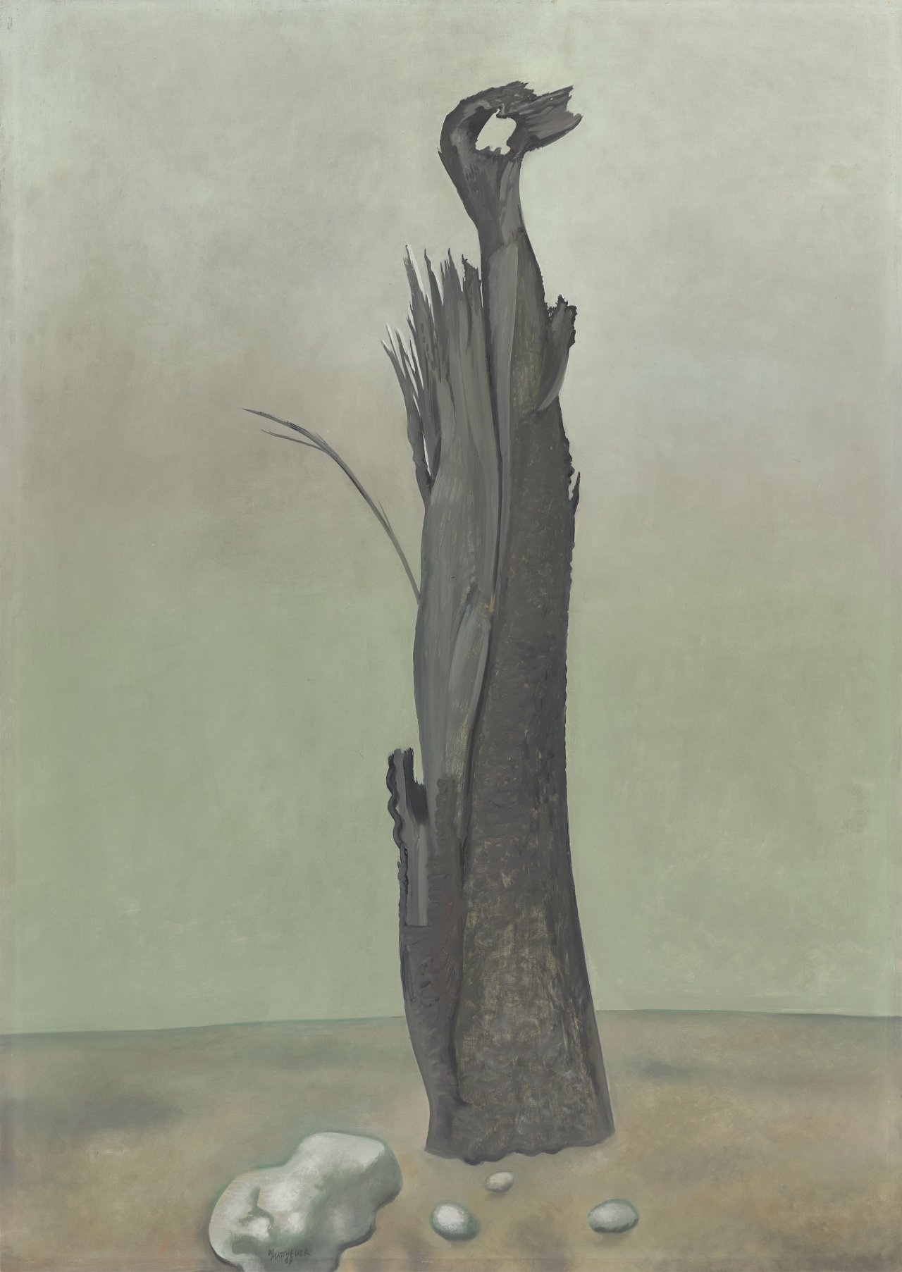 Auf diesem Bild ist das folgende Kunstwerk zu sehen: Wolfgang Mattheuer. „Merkzeichen“. 1969.