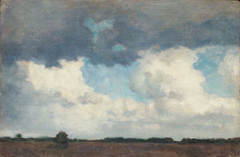Auf diesem Bild ist das folgende Kunstwerk zu sehen:  Deutsch, um 1860. Wolkenstudie.