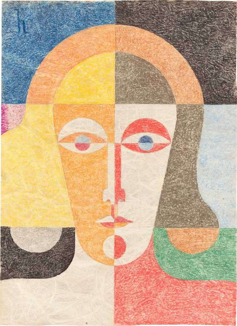 Auf diesem Bild ist das folgende Kunstwerk zu sehen: Heinrich Hoerle. „Frauenkopf (Trude Alex/Hoerle?)“. Um 1935.