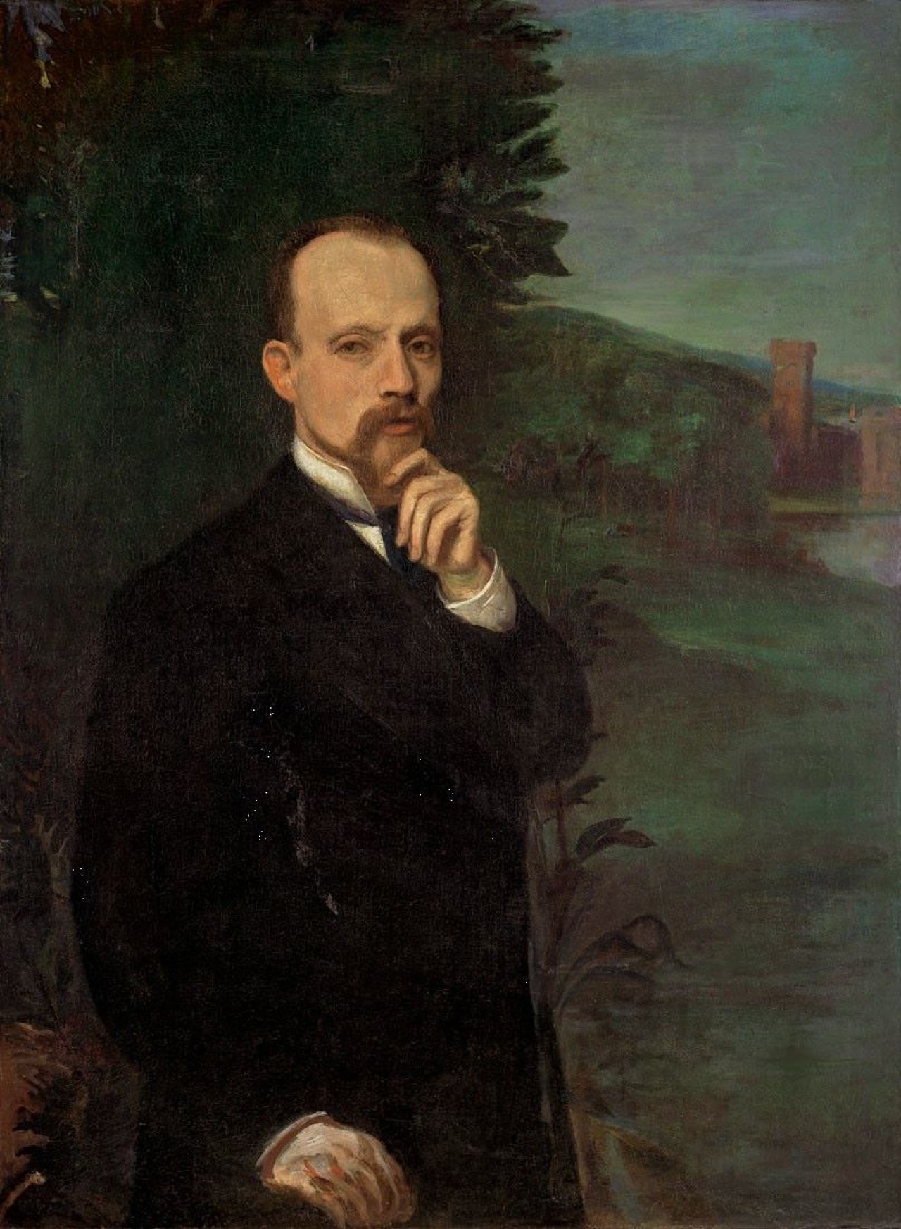 Auf diesem Bild ist das folgende Kunstwerk zu sehen: Hans von Marées. „Selbstbildnis ohne Hut“. 1874.