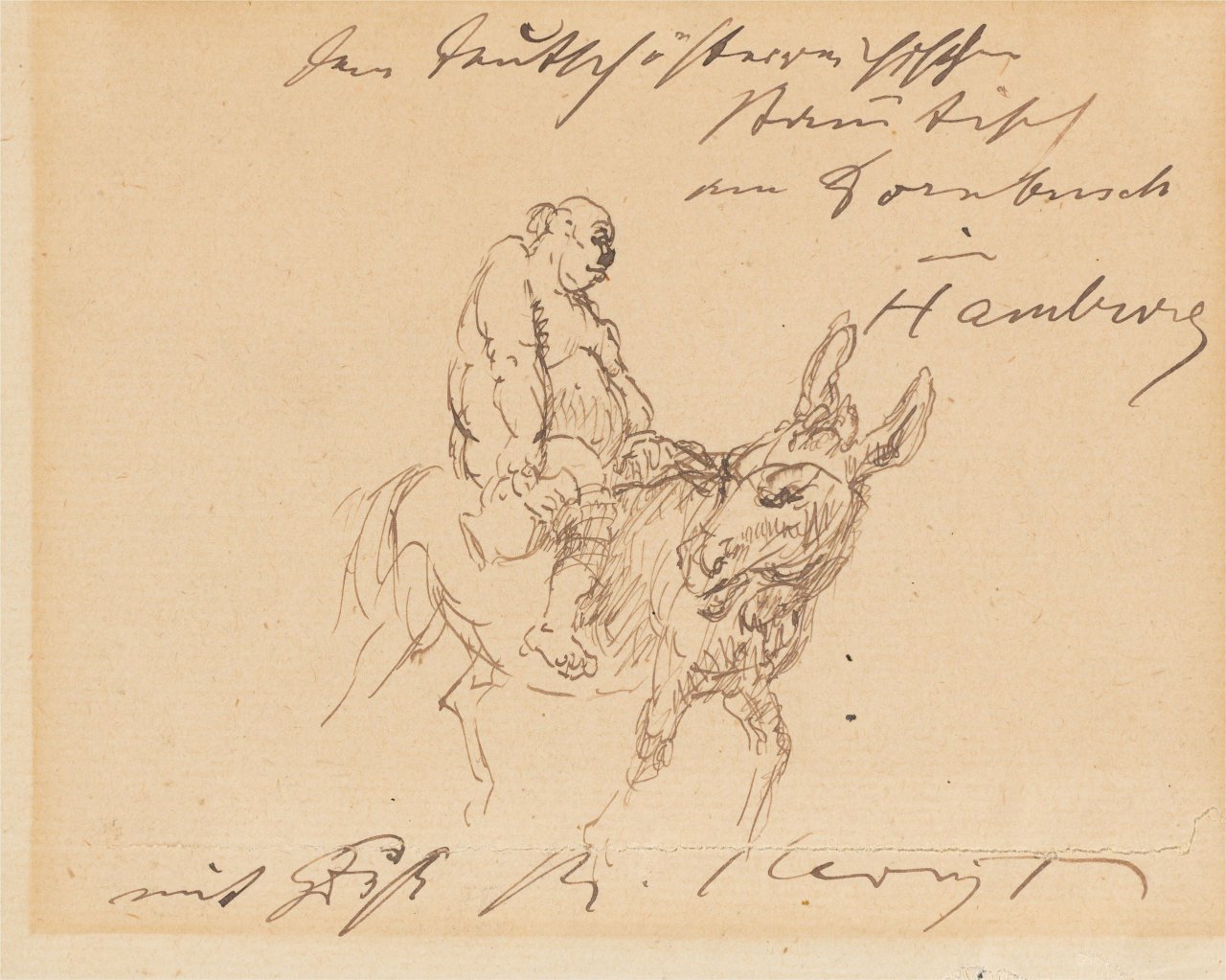 This picture shows the following artwork: Max Slevogt. Selig auf dem Esel.
